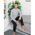 thumbnail image 6 of Purcoar Mens Pajamas Set Long Sleeve Sleepwear Loungewear Pj Sets, 6 of 8