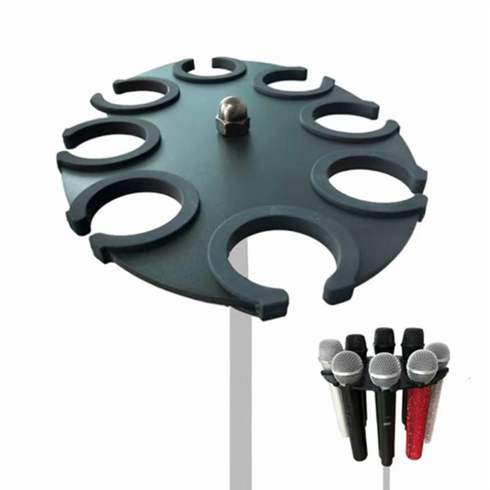 CEORPER Desktop Microphone Stand Holder For 8 Mics With Adjustable Height Metal Frame
