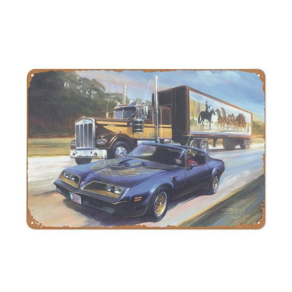 Smokey and the Bandit Funny Movie Poster Retro Metal Sign Vintage Tin Sign for Cafe Bar Man Cave Garage Home Wall Art Decor 12 X 8 inch