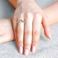 thumbnail image 3 of Auory Emerald Cut Ring 18K Yellow Gold Plated over Silver 2 Carat Moissanite Minimalist Solitaire Engagement Ring for Women, 3 of 9