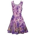 thumbnail image 5 of 2024 Idea Gift Vestido Pattern Ladies Dress Skate Waist High Dresses Elegant Print Flowers Purple Dress Lavender, 5 of 7