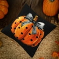 thumbnail image 6 of SLYNSHome Halloween Pillowcase,17.7x17.7Inch Pumpkin Throw Pillow Covers with Patterns Washable Cushion Covers Detachable Linen Pillow Case for Home Office Halloween Decorations, 6 of 7