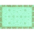 thumbnail image 1 of Ahgly Company Machine Washable Indoor Rectangle Oriental Turquoise Blue Traditional Area Rugs, 6' x 9', 1 of 4