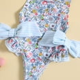 thumbnail image 7 of Baby Girl Swimsuit Kids Girls Summer Swimwear, Child Floral Printing Backless Bowknot Beach Swimsuit Bikini Kids Swimsuits Light Blue 3 Years-4 Years, 7 of 7