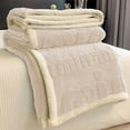 thumbnail image 4 of PRETXORVE Solid-Color Soft Carved Floral Designs Multi-Functional Flannel Coverlet, 4 of 6