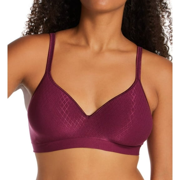 Women's Hanes HU08 Ultimate Perfect Coverage Contour Wirefree Bra (Sparkling Purple Point S)