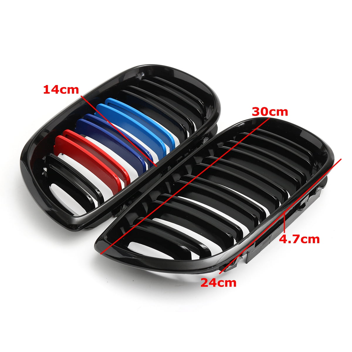 Matt Black Front Kidney Grill Grilles Double Slat For BMW E46 4 Door 2002-2004