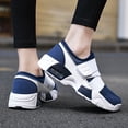 thumbnail image 5 of LASUDRAA Womens Slip On Walking Shoes Breathable Mesh Air Cushion Platform Sneakers with Hook and Loop Strap Non Slip Comfortable Casual Footwear, 5 of 7