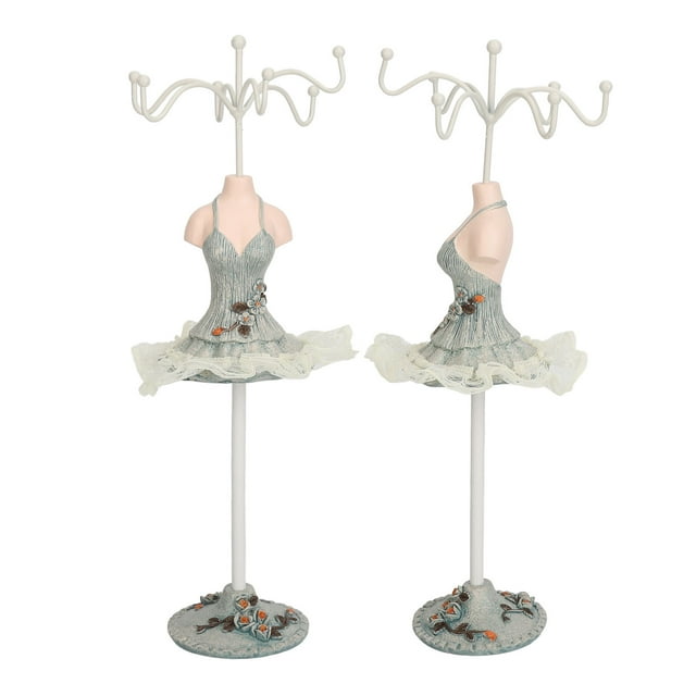 Support de Bijoux en Forme de Robe de Princesse, Présentoir de Bijoux Boucles d'Oreilles Collier Support de Robe de Princesse Présentoir en Résine Modèle Humain Organisateur de Bijoux Support de Robe