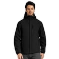 thumbnail image 2 of Muvtei Men's Hooded Softshell Jacket Fleece Lined Waterproof Hooded Soft Lightweight Windbreaker Shell Jacket Outdoor Hiking Rain Jacket Black-L, 2 of 12