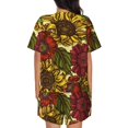 thumbnail image 3 of Bingfone Sunflower Print Pajamas Sets for Women Soft Short-Sleeved Pjs with Lounge Shorts Two Piece Sleepwear, 3 of 8