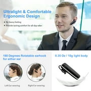 New Bee Bluetooth 5.0 Wireless Headset-12H Talk Time/30D Standby-Ear Hook Design Earpiece for Driving/Office-Compatible with iOS/Android (Black)
