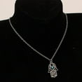thumbnail image 3 of Turquoise Bead and Scrolls Hamsa Necklace, 3 of 4