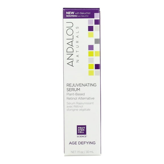 Andalou Naturals Rejuvenating Serum, Plant-Based Retinol Alternative, Age Defying, 1 fl oz (30 ml)