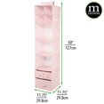 thumbnail image 3 of mDesign Fabric Nursery Hanging Organizer - 7 Shelves/3 Drawers - Pink/White Dot, 3 of 8