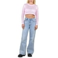 thumbnail image 3 of Socal Look Women's Cotton Crochet Sweater Long Sleeve Summer Casual Pullover Lavender, X-Large, 3 of 6