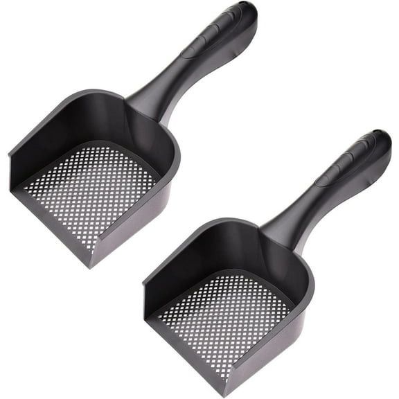 2 Pack Cat Litter Scoop Long Handle, Cat Litter Scooper with Deep Shovel, Fine Cat Litter Sifter Scoop for Easy Poop Sifting, Pooper Scooper for Cats Kitten Rabbits Hamster Pet Small Animals