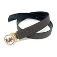 thumbnail image 2 of Michael Kors Signature MK Logo Reversible Leather Women's Belt, Brown/Black, X-Large, 2 of 4