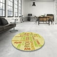 thumbnail image 3 of Ahgly Company Indoor Round Patterned Orange Gold Area Rugs, 8' Round, 3 of 6