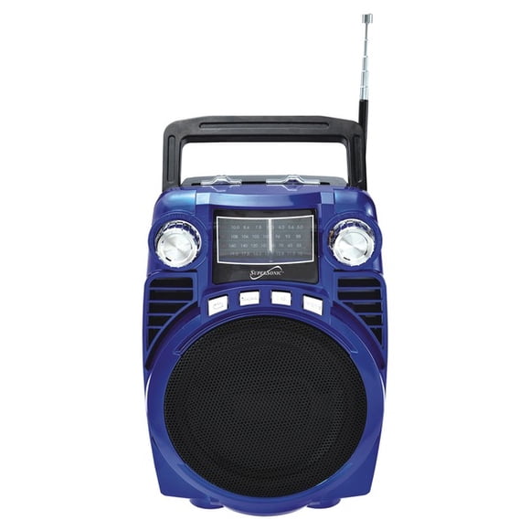 Supersonic SC-1390BT - BLUE Bluetooth 4 Band Radio (Blue)