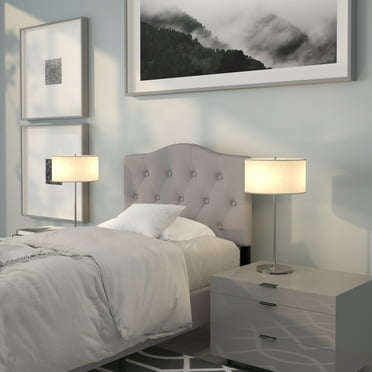 Rest Haven Upholstered Square Tufted, Headboard With Usb Ports And Lights