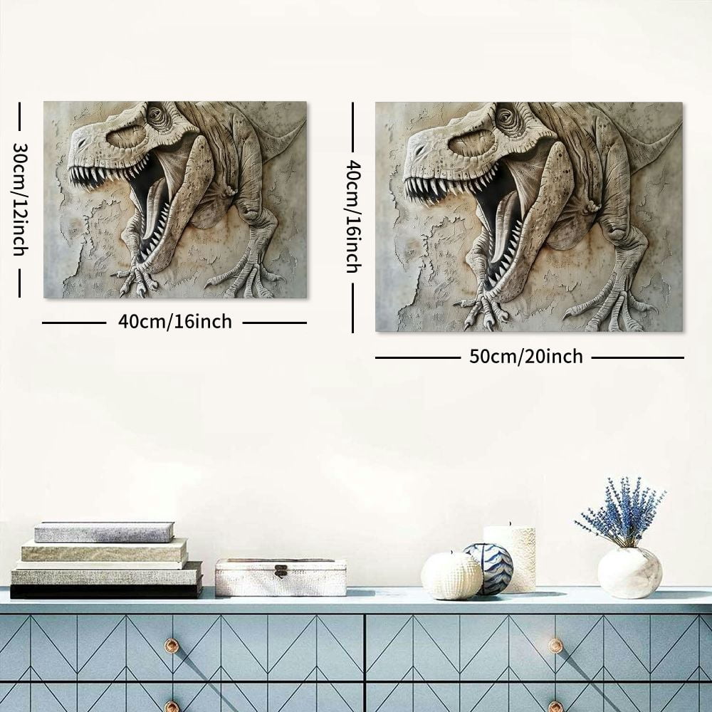 Nawypu Dinosaur Wall Art,Jurassic Wall Decor, Animals Indoor Canvas Art, Dinosaur Art Poster Print, Modern Home Living Room Bedroom Boys Room Wall Art