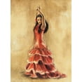 thumbnail image 2 of Gold, Caroline 19x24 Black Ornate Wood Framed with Double Matting Museum Art Print Titled - Flamenco Dancer I, 2 of 4
