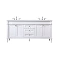 thumbnail image 3 of Elegant Decor Bennett 72" Aluminum MDF Double Bathroom Vanity in White, 3 of 8