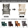 thumbnail image 4 of SHANNA Waterproof Wingback Chair Cover, Stretch Jacquard Wing Chair Slipcovers 2 Piece, Wingback Armchair Sofa Furniture Protector, Beige, 4 of 8