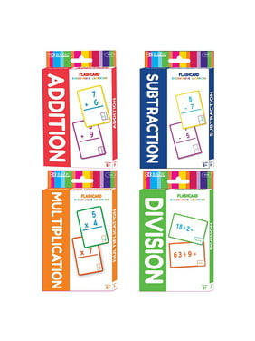 BAZIC Addition & Subtraction & Multiplication & Division Flash Cards (36/Pack), Set of 4 Packs