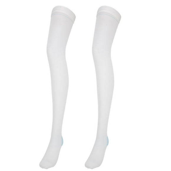 Bas de contention antidérapants pour varices et caillots sanguins (blanc, taille S)