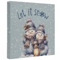 thumbnail image 2 of Ships Next Day Canvas Wall Art 10"x10", Christmas Snowman Wood Framed Canvas Print Painting, Winter Snowflake Blue Rustic Burlap Ready to Hang Small Picture Wall Decor for Home Kitchen Nursery Office, 2 of 9