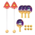 thumbnail image 4 of Entrenador de tenis de mesa colgante, dispositivo de autoentrenamiento, juguetes interactivos con 4 raquetas y 8 pelotas, juego para niños, actividad, 4 of 8