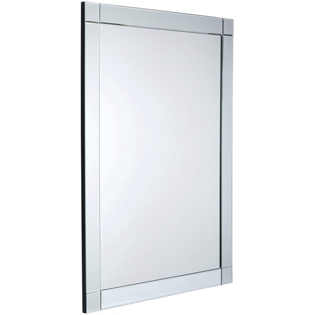 Hamilton Hills Large Silver Mirror with Squared Corner Frame - 30 x 40 Wall Rectangular Mirror with Beveled Edge - Modern & Classy Accent Decor for Vanity, Bathroom, Hallway or Entry - Hangs