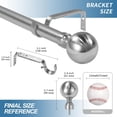 thumbnail image 3 of Urbanest Adjustable Single Curtain Rod Set Steel Ball Finials – 1 -Inch Diameter, With Brushed Steel Rod, 28–48 Inches, 3 of 6