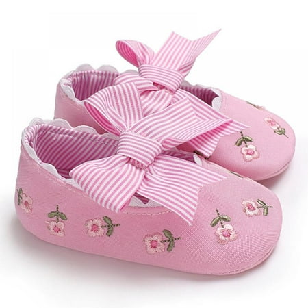 

Bullpiano 0-18M Infant Baby Girls Soft Sole Bowknot Princess Wedding Dress Prewalker Newborn Baby Sneaker Shoes