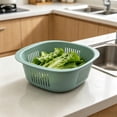 thumbnail image 3 of HWRETIE Square Plastic Colander Basket,Kitchen Strainer for Washing Rice,Vegetables and Fruit,Drain Basket for Food Preparation and Storage, 3 of 6