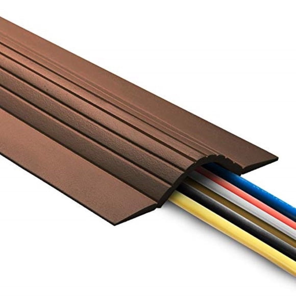 UT Wire Couverture de Câble 10 Pieds Haute Capacité Profil Bas et Protecteur de Fil - Marron