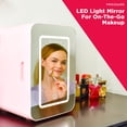 thumbnail image 4 of FRIGIDAIRE EFMIS170-PINK Mini nevera personal portátil compacta, capacidad de 10 l, 15 latas, maquillaje, cuidado de la piel, libre de freón y respetuoso con el medio ambiente, 4 of 5
