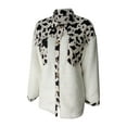 thumbnail image 5 of clear 50% off wycnly Winter Fleece Coat for Women Plush Jacket for Women Vintage Leopard Print Button Fuzzy Fleece Coats Long Sleeve Loose Lapel Fluffy Sherpa Outwear Fleece Coat Under $5, 5 of 6