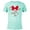 Celadon Snow Heather, variant on Minnie Mouse Icon Holiday Snowflakes - Short Sleeve Blended T-Shirt for Adults -Customized-Celadon Snow Heather