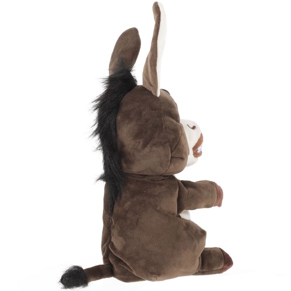 LABSERRON 1Set Stuffed Donkey Hand Puppet Realistic Design Plush Toys for Childhood Fun Parent-Child Interaction