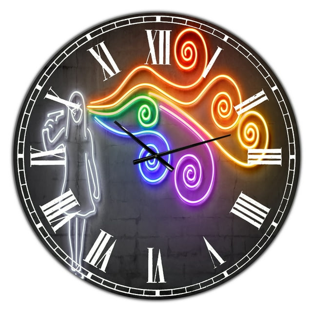 Designart 'le Côté Obscur de l'Esprit' Grande Horloge Murale Moderne