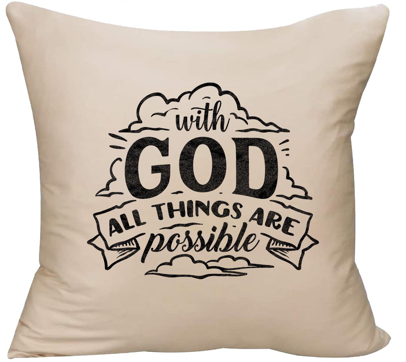 All Things are Possible God Religious Throw Pillow All Things Are Possible God Co 18x18 Multicolor Inc 