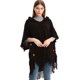 thumbnail image 4 of Suéter de punto bohemio para mujer, Poncho con capucha y botones de talla grande para otoño e invierno, chal de punto a cuadros, capa con borlas, 4 of 5