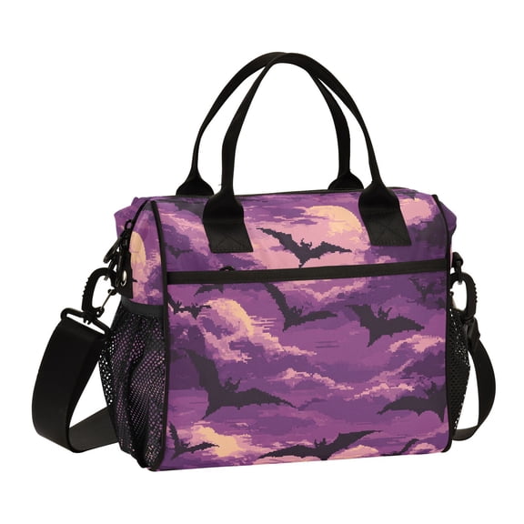 Ckdifva Pixel Bats Cooler Bag Cooler Cooling Tote Lunch Bag Lunch Box Front Pocket with Shoulder Strap