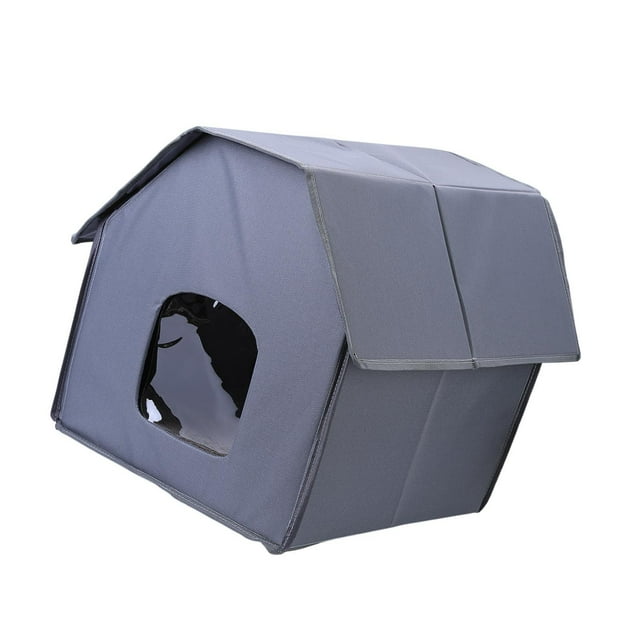 Casa para gatos al aire libre Jinwen gris refugio impermeable cueva para gatos y perros