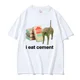 thumbnail image 3 of Camiseta divertida con meme "I Eat Cement Cursed Cat" para hombre y mujer, camisetas de manga corta con humor a la moda, camisetas de algodón de alta calidad para hombre, 3 of 5