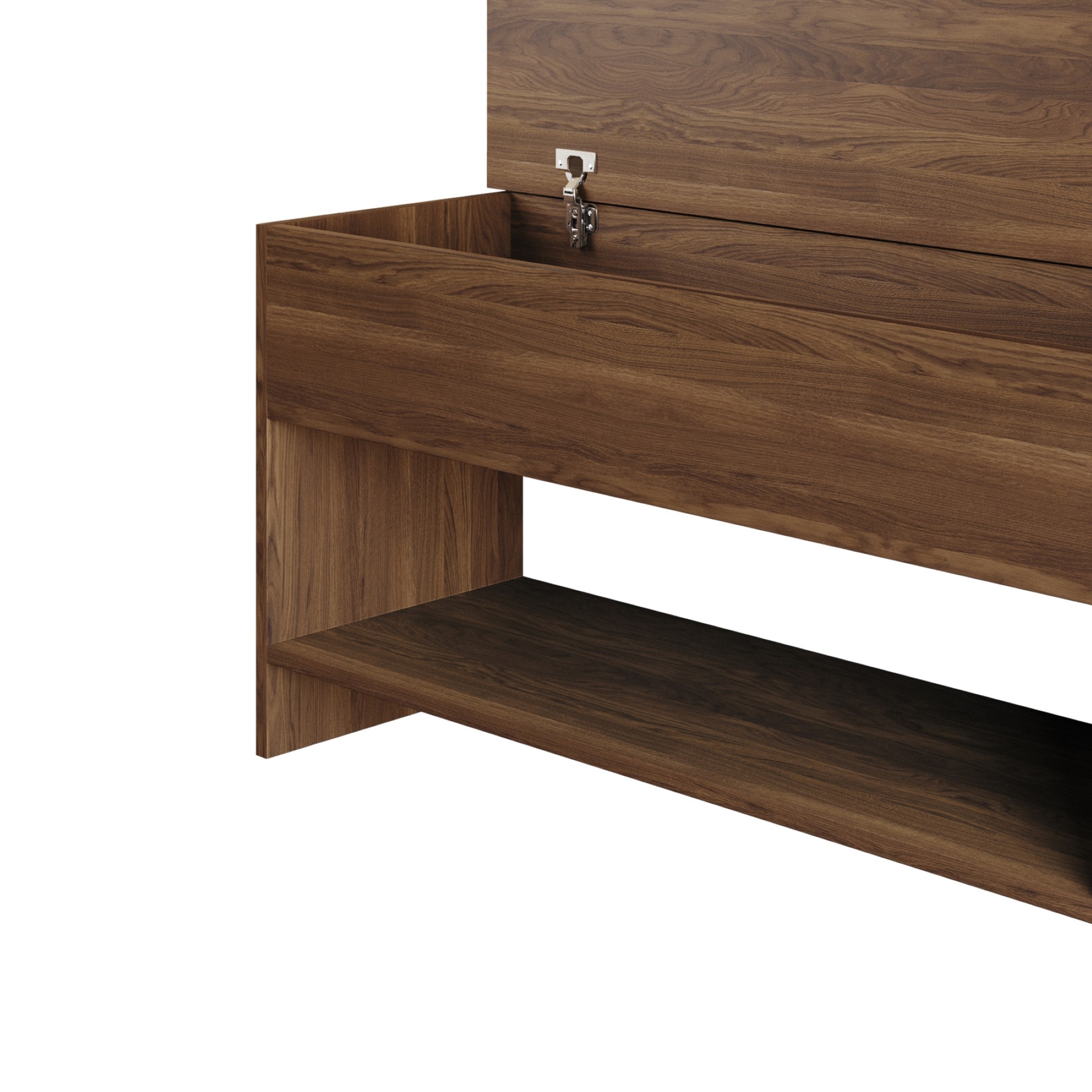 Home Design Glendive Storage Cabinet Bench with Hidden Compartment, Sturdy Construction, Multi-Purpose Design for Entryway, Bedroom, or Living Room, Brown