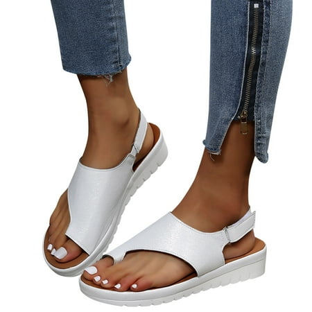 

Women s Beach Gladiator Flat Sandal Slippers Buckle Open Toe Thong Sandals